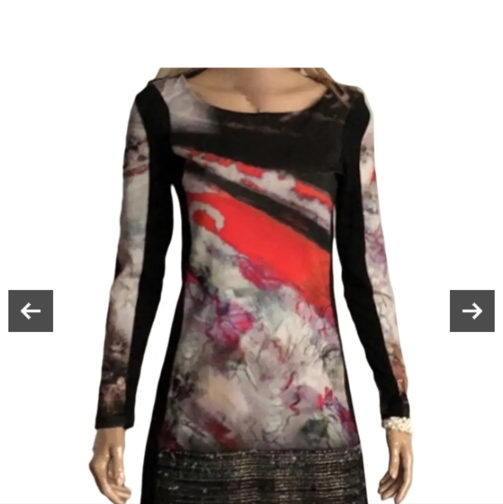 Save the Queen Abstract Multicolor Long Sleeve Dress - Picture 12 of 12